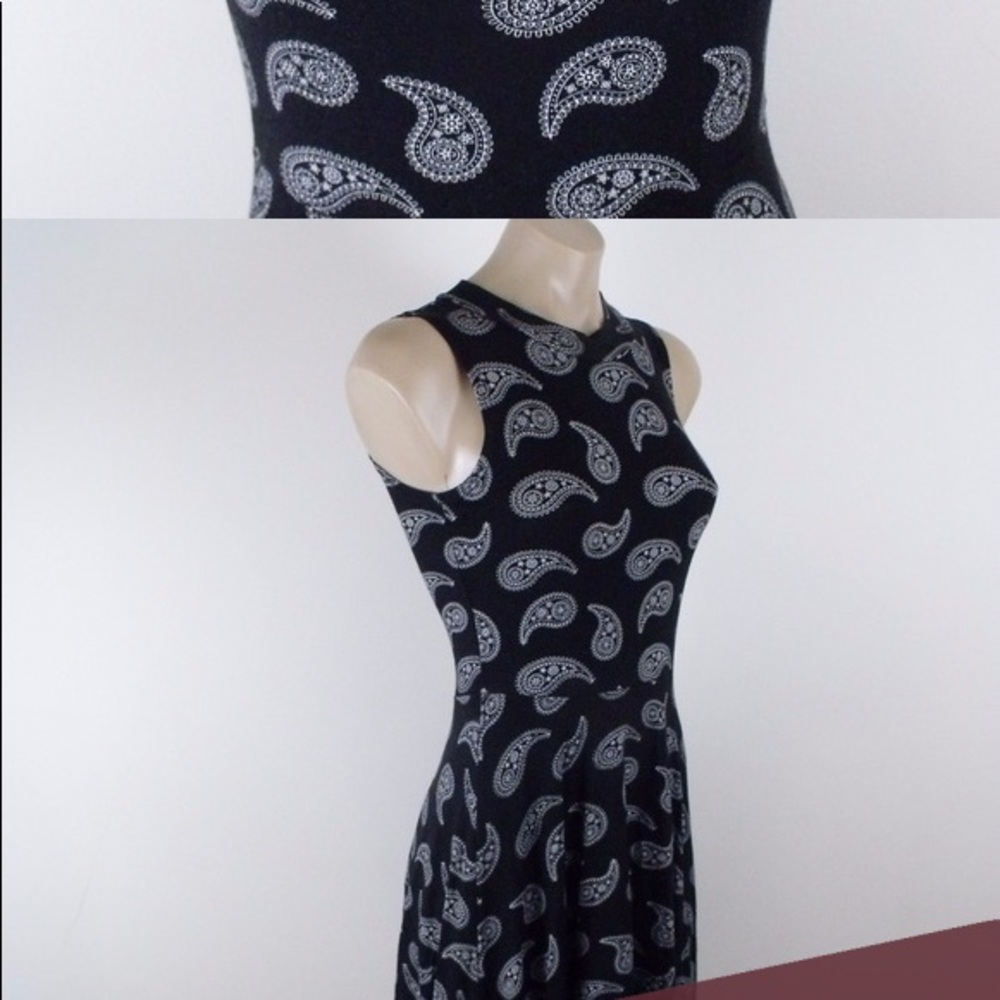 M Paisley Black Dress Short